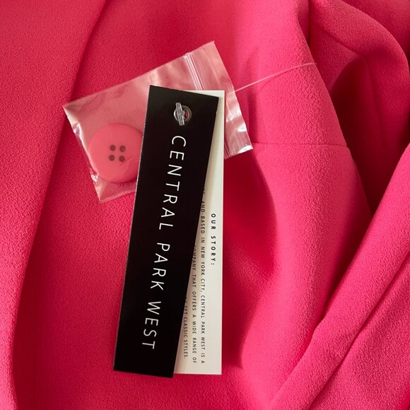 NWT Central Park West Daisy Marabou Pink Blazer Suit Pants XS Fringe‎ Barbie - Picture 14 of 14